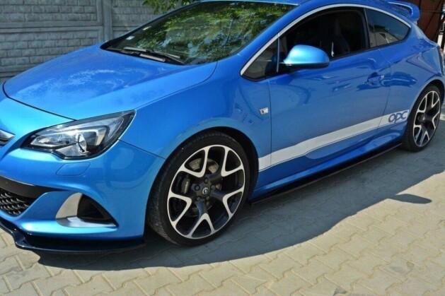 Street+ Seitenschweller Leisten passend für Opel Astra OPC / VXR J schwarz Hochglanz