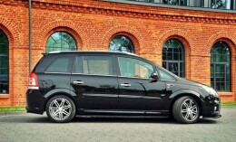 Seitenschweller Ansatz Cup Leisten passend für OPEL ZAFIRA B OPC Carbon Look