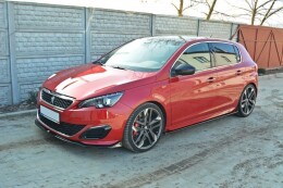 Seitenschweller Ansatz Cup Leisten passend für PEUGEOT 308 II GTI schwarz Hochglanz