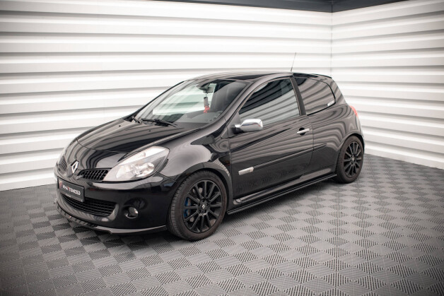 Seitenschweller Ansatz Cup Leisten passend für RENAULT CLIO MK3 RS schwarz Hochglanz