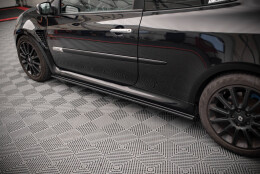 Seitenschweller Ansatz Cup Leisten passend für RENAULT CLIO MK3 RS schwarz Hochglanz