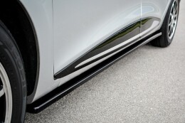 Seitenschweller Ansatz Cup Leisten passend für Renault Clio Mk4 schwarz Hochglanz