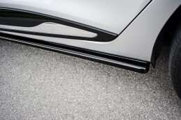 Seitenschweller Ansatz Cup Leisten passend für Renault Clio Mk4 schwarz Hochglanz