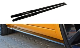 Seitenschweller Ansatz Cup Leisten passend für RENAULT MEGANE II RS schwarz Hochglanz
