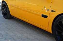 Seitenschweller Ansatz Cup Leisten passend für RENAULT MEGANE II RS schwarz Hochglanz