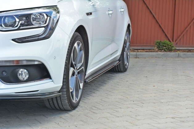 Seitenschweller Ansatz Cup Leisten passend für Renault Megane Mk4 Hatchback schwarz Hochglanz