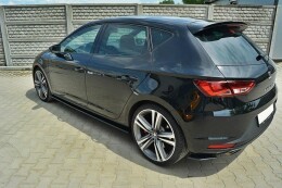 Seitenschweller Ansatz Cup Leisten passend für SEAT LEON III CUPRA / FR schwarz Hochglanz