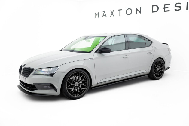 Seitenschweller Ansatz Cup Leisten passend für Skoda Superb Liftback / Combi Mk3 schwarz Hochglanz