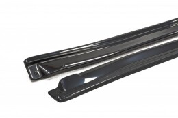Seitenschweller Ansatz Cup Leisten für Subaru Impreza II WRX schwarz Hochglanz
