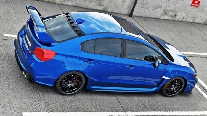 Seitenschweller Ansatz Cup Leisten V.1 passend für SUBARU WRX STI schwarz Hochglanz
