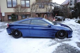 Seitenschweller Ansatz Cup Leisten passend für TOYOTA CELICA T23 TS vor Facelift schwarz Hochglanz