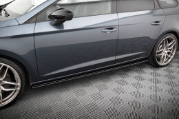 Seitenschweller Ansatz Cup Leisten für v.1 Seat Leon Mk3 Cupra/ FR Facelift schwarz Hochglanz