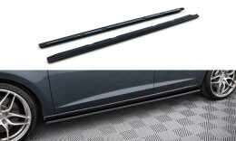 Seitenschweller Ansatz Cup Leisten V.2 passend für Seat Leon Mk3 Cupra/ FR Facelift schwarz Hochglanz