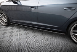 Seitenschweller Ansatz Cup Leisten V.2 passend für Seat Leon Mk3 Cupra/ FR Facelift schwarz Hochglanz