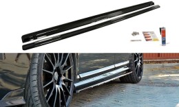 Seitenschweller Ansatz Cup Leisten passend für VOLVO V50F R-DESIGN schwarz Hochglanz