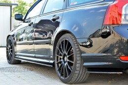 Seitenschweller Ansatz Cup Leisten passend für VOLVO V50F R-DESIGN schwarz Hochglanz