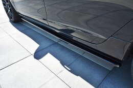 Seitenschweller Ansatz Cup Leisten passend für Volvo V60 Polestar Facelift schwarz Hochglanz