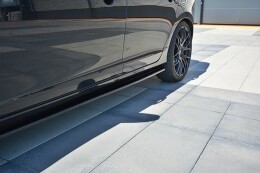 Seitenschweller Ansatz Cup Leisten für Volvo V60 Polestar Facelift schwarz matt