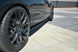 Seitenschweller Ansatz Cup Leisten für Volvo V60 Polestar Facelift schwarz matt