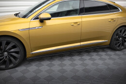Seitenschweller Ansatz Cup Leisten für Volkswagen Arteon R-Line schwarz Hochglanz