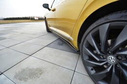 Seitenschweller Ansatz Cup Leisten für VW Arteon R-Line schwarz Hochglanz
