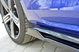 Seitenschweller Ansatz Cup Leisten für V.1 für VW Golf 7 R / R-Line Facelift Carbon Look