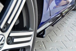 Seitenschweller Ansatz Cup Leisten für V.1 für VW Golf 7 R / R-Line Facelift schwarz matt