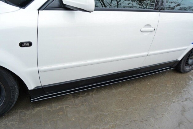 Seitenschweller Ansatz Cup Leisten passend für VW PASSAT B5 schwarz Hochglanz