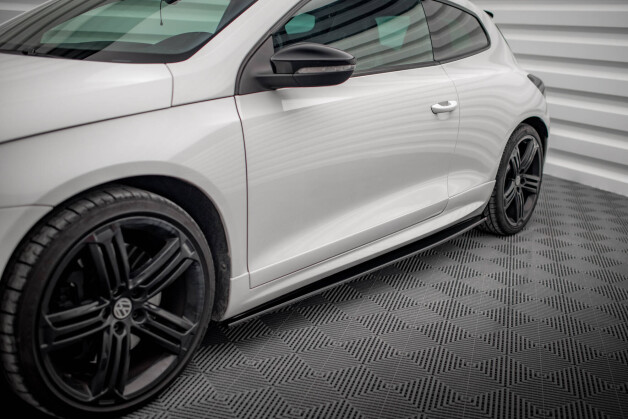 Seitenschweller Ansatz Cup Leisten passend für VW SCIROCCO R schwarz Hochglanz