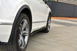 Seitenschweller Ansatz Cup Leisten für VW Tiguan R-Line Mk2 schwarz Hochglanz