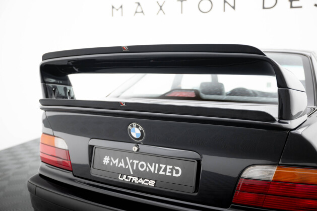 Unterer Heck Spoiler Aufsatz Abrisskante passend für BMW M3 / 3 M-Paket E36 Coupe GT Klasse schwarz Hochglanz