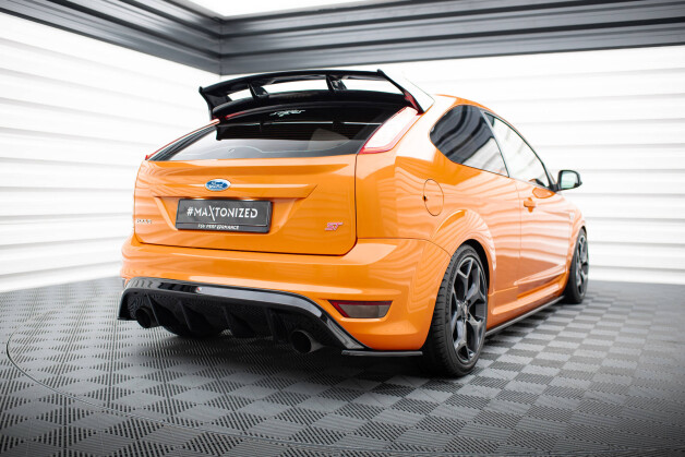 Street+ Heck Ansatz Diffusor passend für Ford Focus ST Mk2 FL schwarz Hochglanz
