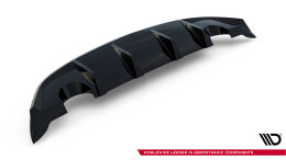 Heck Ansatz Diffusor passend für Ford Focus ST Mk2 FL schwarz Hochglanz