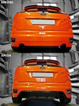 Street+ Heck Ansatz Diffusor passend für Ford Focus ST Mk2 schwarz Hochglanz