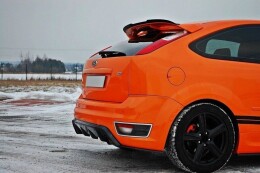 Heck Ansatz Diffusor passend für Ford Focus ST Mk2 schwarz Hochglanz