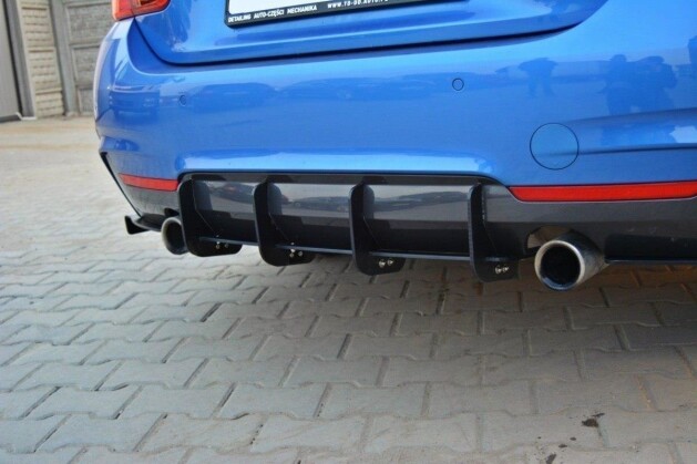 Heck Ansatz Diffusor passend für Heckschürze passend für & Heck Ansatz Flaps Diffusor passend für BMW 4er Coupe / Gran Coupe / Cabrio M-Paket F32 / F36 / F33