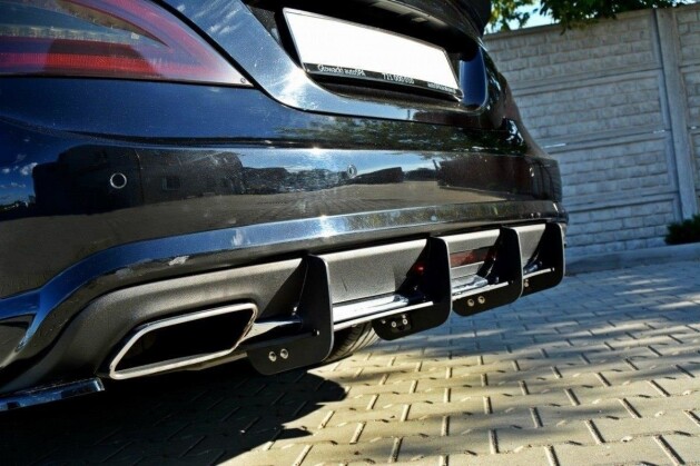 Heck Ansatz Diffusor passend für Heckschürze passend für MERCEDES CLS C218 AMG LINE