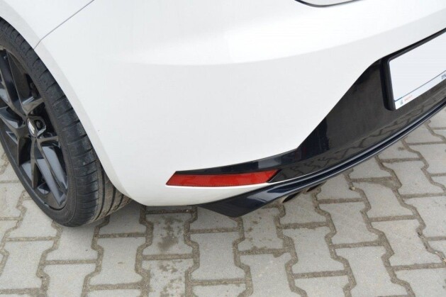 Heck Ansatz Diffusor passend für SEAT LEON III FR schwarz Hochglanz