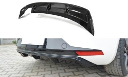 Heck Ansatz Diffusor passend für SEAT LEON III FR schwarz Hochglanz