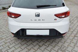 Heck Ansatz Diffusor passend für SEAT LEON III FR schwarz Hochglanz