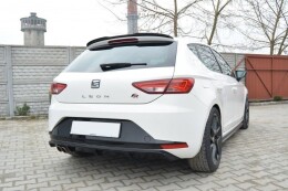 Heck Ansatz Diffusor passend für SEAT LEON III FR schwarz Hochglanz