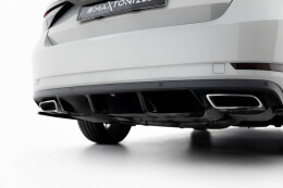 Heck Ansatz Diffusor V.1 passend für Skoda Superb Liftback / Combi Mk3 schwarz Hochglanz