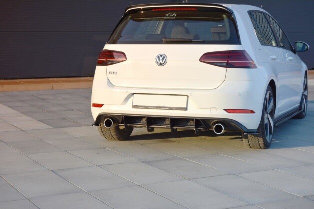 Heck Ansatz Diffusor passend für Heckschürze passend für VW GOLF 7 GTI FACELIFT