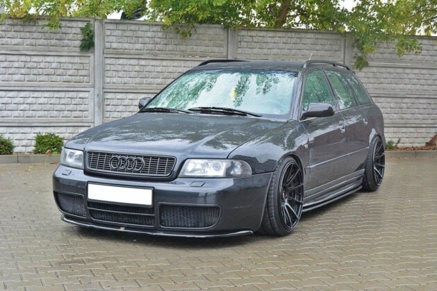 Cup Spoilerlippe Front Ansatz passend für AUDI S4 B5 schwarz Hochglanz