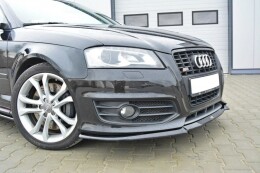 Cup Spoilerlippe Front Ansatz V.1 passend für Audi S3 8P FL schwarz Hochglanz