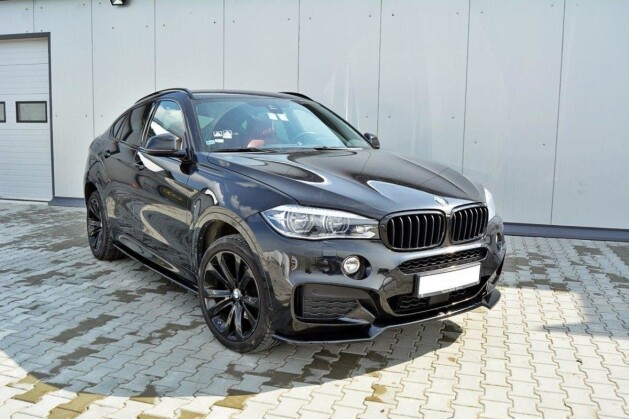 Street+ Spoilerlippe Front Ansatz V.1 passend für BMW X6 F16 M Paket schwarz Hochglanz