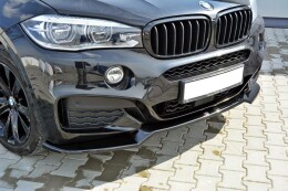 Street+ Spoilerlippe Front Ansatz V.1 passend für BMW X6 F16 M Paket schwarz Hochglanz