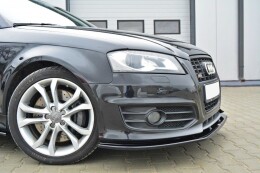 Cup Spoilerlippe Front Ansatz V.2 passend für Audi S3 8P FL schwarz Hochglanz