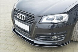 Cup Spoilerlippe Front Ansatz V.2 passend für Audi S3 8P FL schwarz Hochglanz