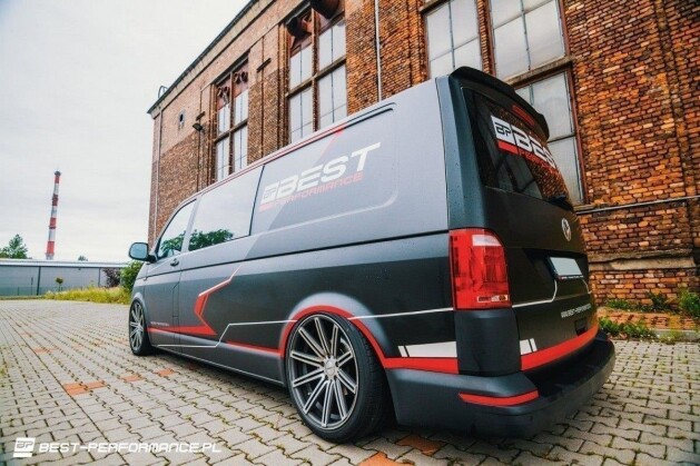 Heck Spoiler Aufsatz Abrisskante für VOLKSWAGEN T6 schwarz Hochglanz